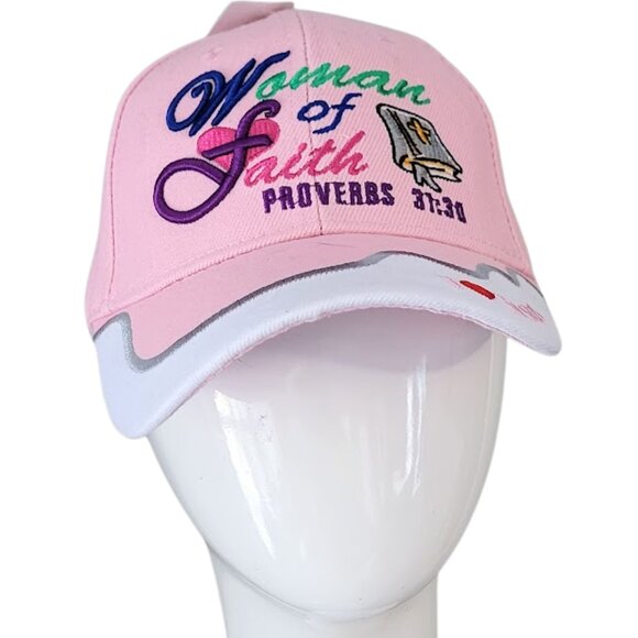 WOMEN OF FAITH Pink Embroidered Christian Ball Cap - New With Tags Women's OS - Picture 4 of 7
